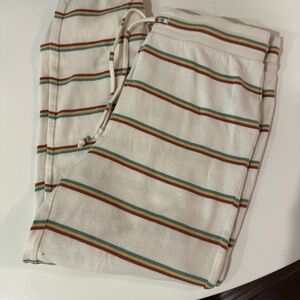 Madewell Striped Pajama Pants - Cream with Multicolor Stripes